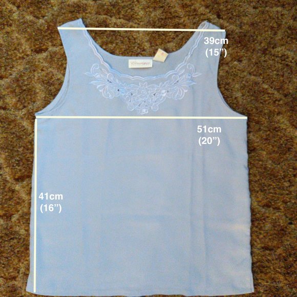 Classic Collections Embroidered Neckline Lavender Tank Top - Picture 3 of 6